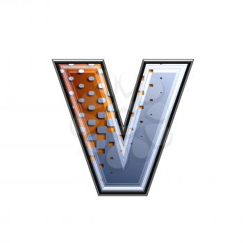 3d letter with abstract texture - v