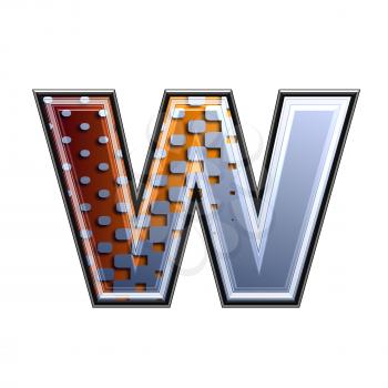 3d letter with abstract texture - w