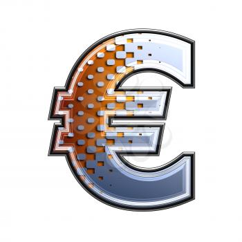 Halftone 3d currency sign - Euro