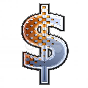 Halftone 3d currency sign - Dollar
