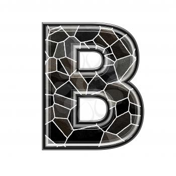 Abstract 3d letter with stone wall texture - B