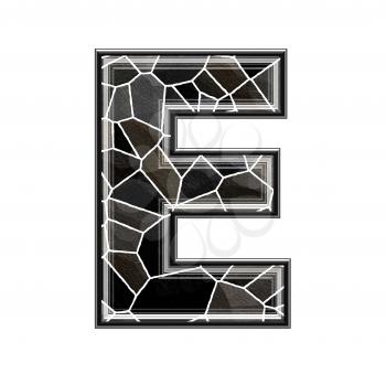 Abstract 3d letter with stone wall texture - E