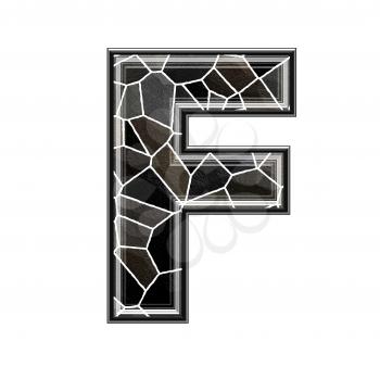 Abstract 3d letter with stone wall texture - F