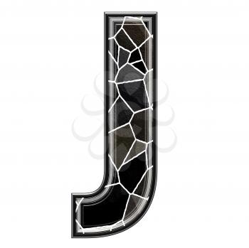 Abstract 3d letter with stone wall texture - J