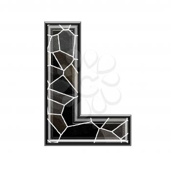 Abstract 3d letter with stone wall texture - L