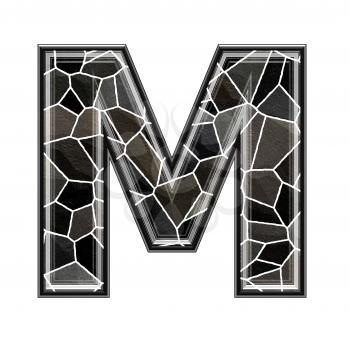 Abstract 3d letter with stone wall texture - M
