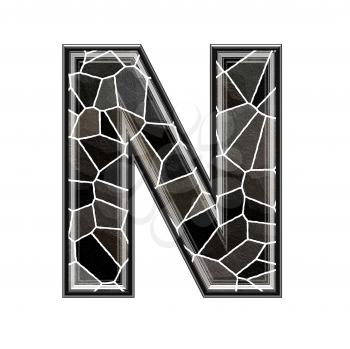 Abstract 3d letter with stone wall texture - N
