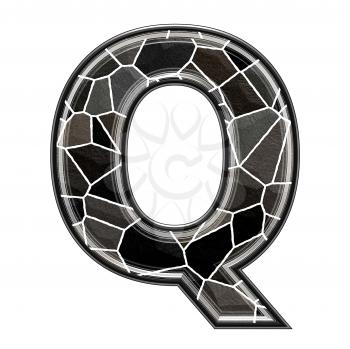 Abstract 3d letter with stone wall texture - Q