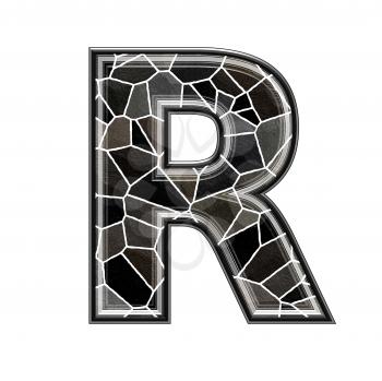 Abstract 3d letter with stone wall texture - R