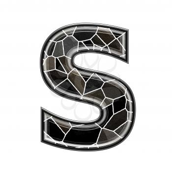 Abstract 3d letter with stone wall texture - S
