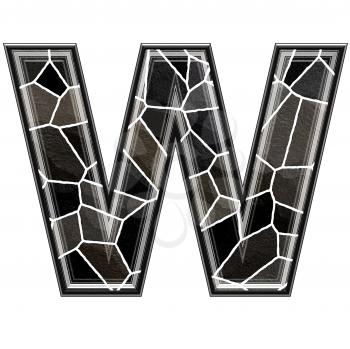 Abstract 3d letter with stone wall texture - W