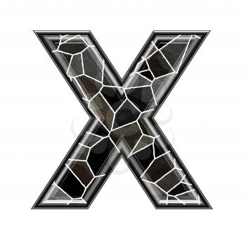 Abstract 3d letter with stone wall texture - X