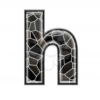 Abstract 3d letter with stone wall texture - H