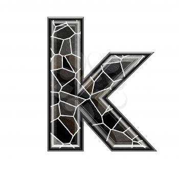 Abstract 3d letter with stone wall texture - K