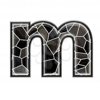 Abstract 3d letter with stone wall texture - M