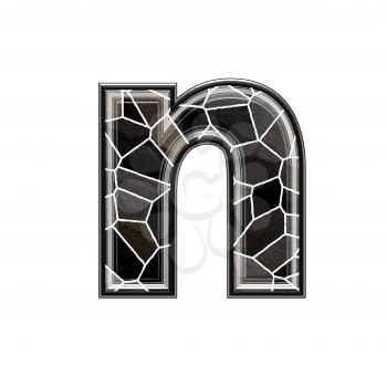 Abstract 3d letter with stone wall texture - N