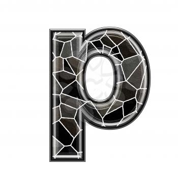 Abstract 3d letter with stone wall texture - P