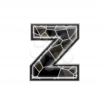 Abstract 3d letter with stone wall texture - Z