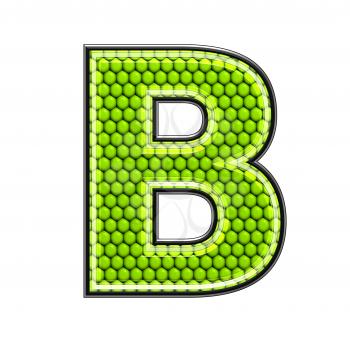 Abstract 3d letter with reptile skin texture - B