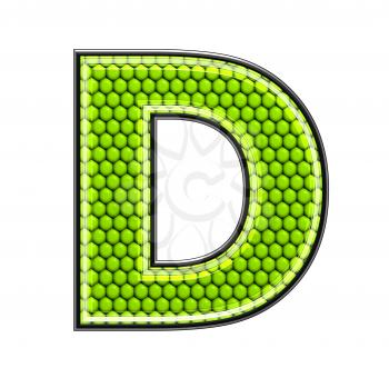Abstract 3d letter with reptile skin texture - D
