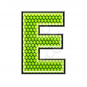 Abstract 3d letter with reptile skin texture - E
