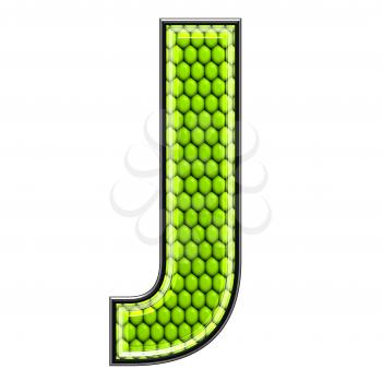 Abstract 3d letter with reptile skin texture - J