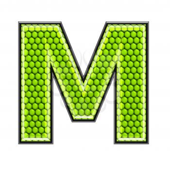 Abstract 3d letter with reptile skin texture - M