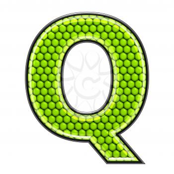 Abstract 3d letter with reptile skin texture - Q