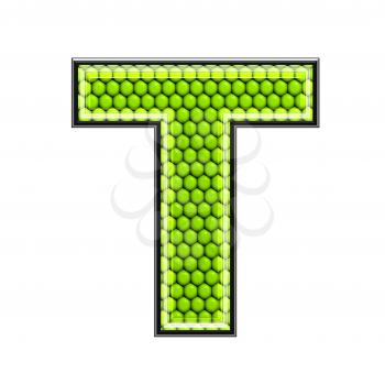 Abstract 3d letter with reptile skin texture - T