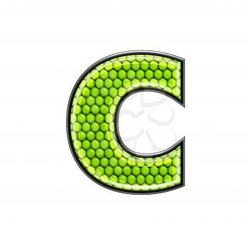 Abstract 3d letter with reptile skin texture - C