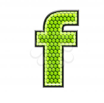 Abstract 3d letter with reptile skin texture - F
