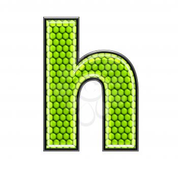 Abstract 3d letter with reptile skin texture - H