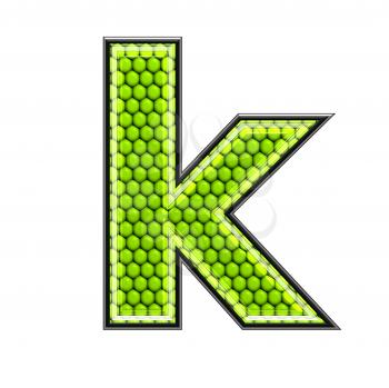 Abstract 3d letter with reptile skin texture - K