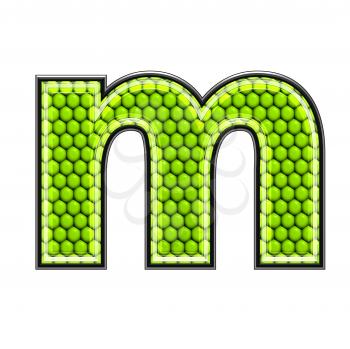 Abstract 3d letter with reptile skin texture - M
