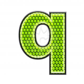 Abstract 3d letter with reptile skin texture - Q