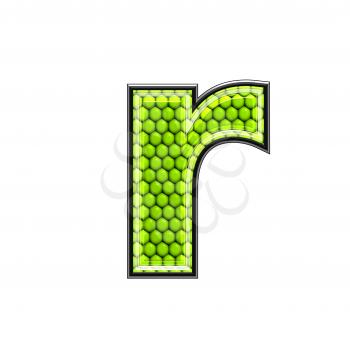 Abstract 3d letter with reptile skin texture - R