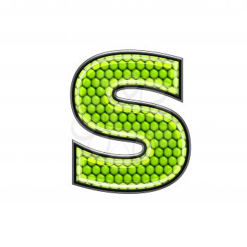 Abstract 3d letter with reptile skin texture - S
