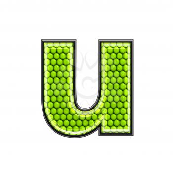 Abstract 3d letter with reptile skin texture - U