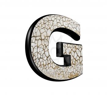 abstract 3d letter with dry ground texture - G
