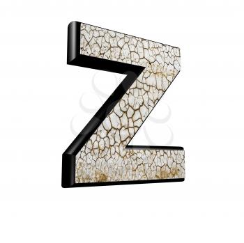 abstract 3d letter with dry ground texture - Z