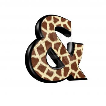 3d sign with giraffe fur texture