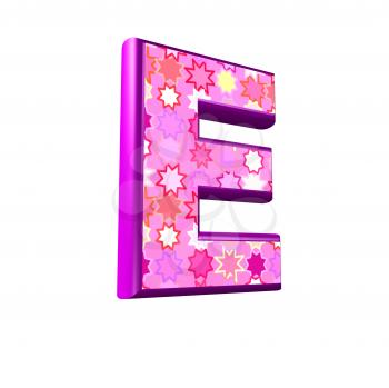 3d pink letter isolated on a white background - e