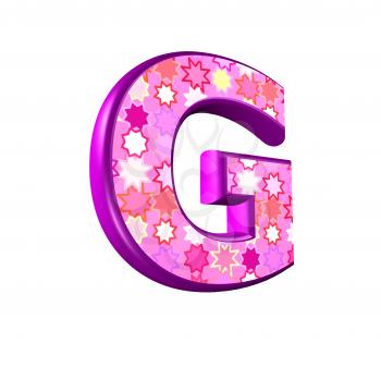 3d pink letter isolated on a white background - g