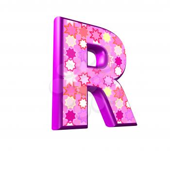 3d pink letter isolated on a white background - r