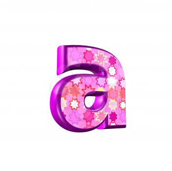 3d pink letter isolated on a white background - a