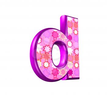 3d pink letter isolated on a white background - d