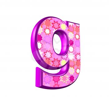 3d pink letter isolated on a white background - g