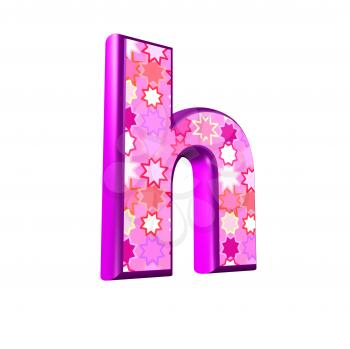 3d pink letter isolated on a white background - h