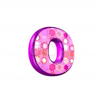 3d pink letter isolated on a white background - o