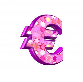 3d pink currency sign isolated on white background